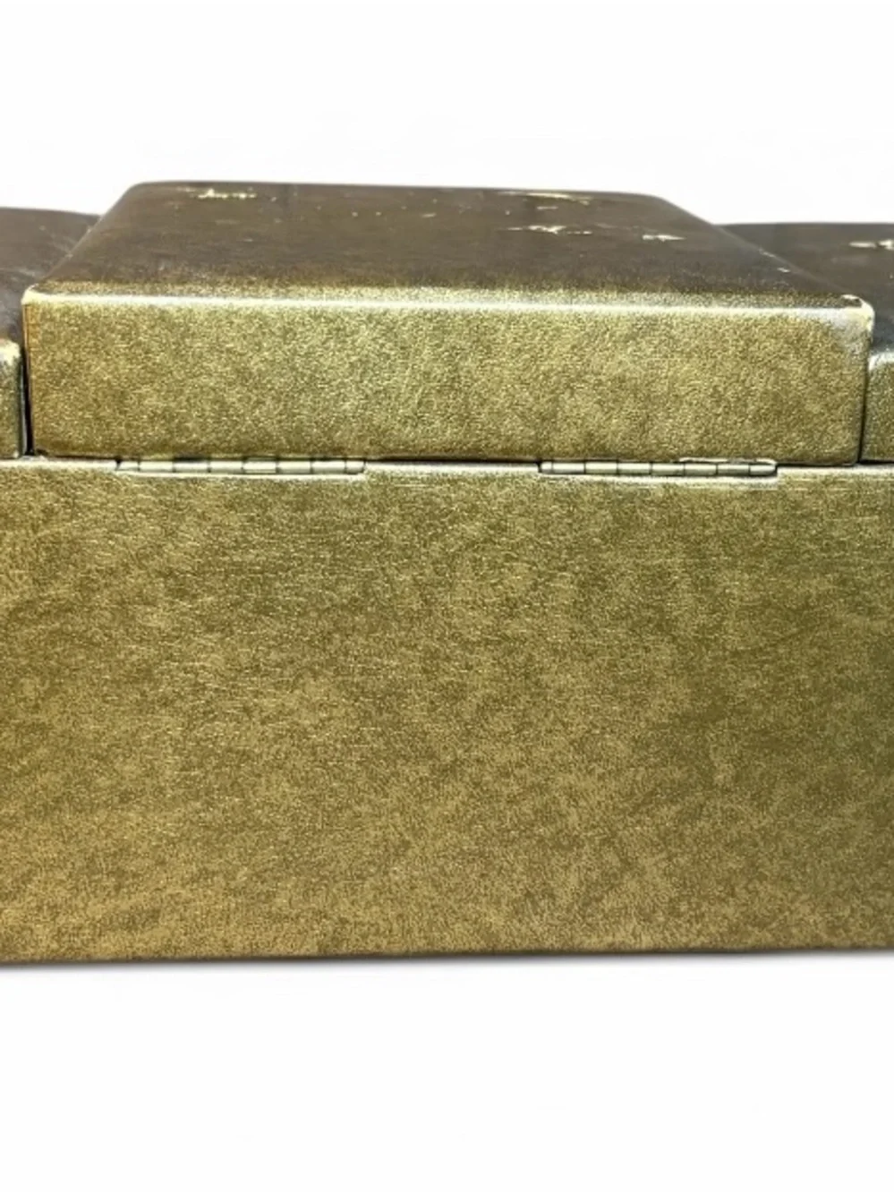 Vintage Gold Velvet Jewelry Organizer Box with Mirror